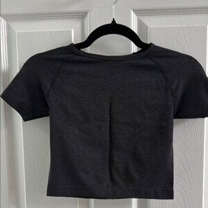 SP Athletic -Black Crop Top Fitted T-Shirt